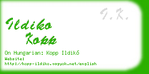 ildiko kopp business card
